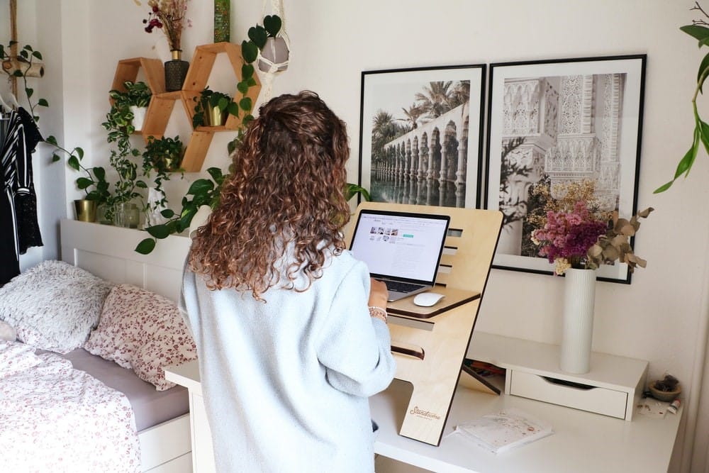 a student revising at home