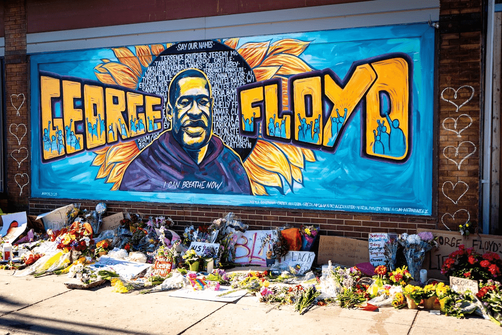 George Floyd memorial mural