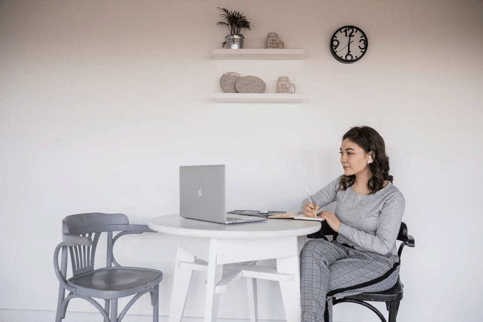 A student during a Sixth Form online class in the UK