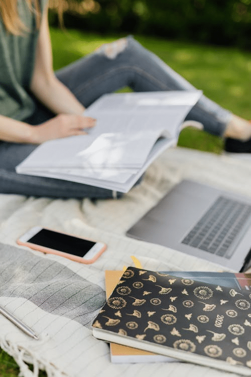 A mother helping her child with homework