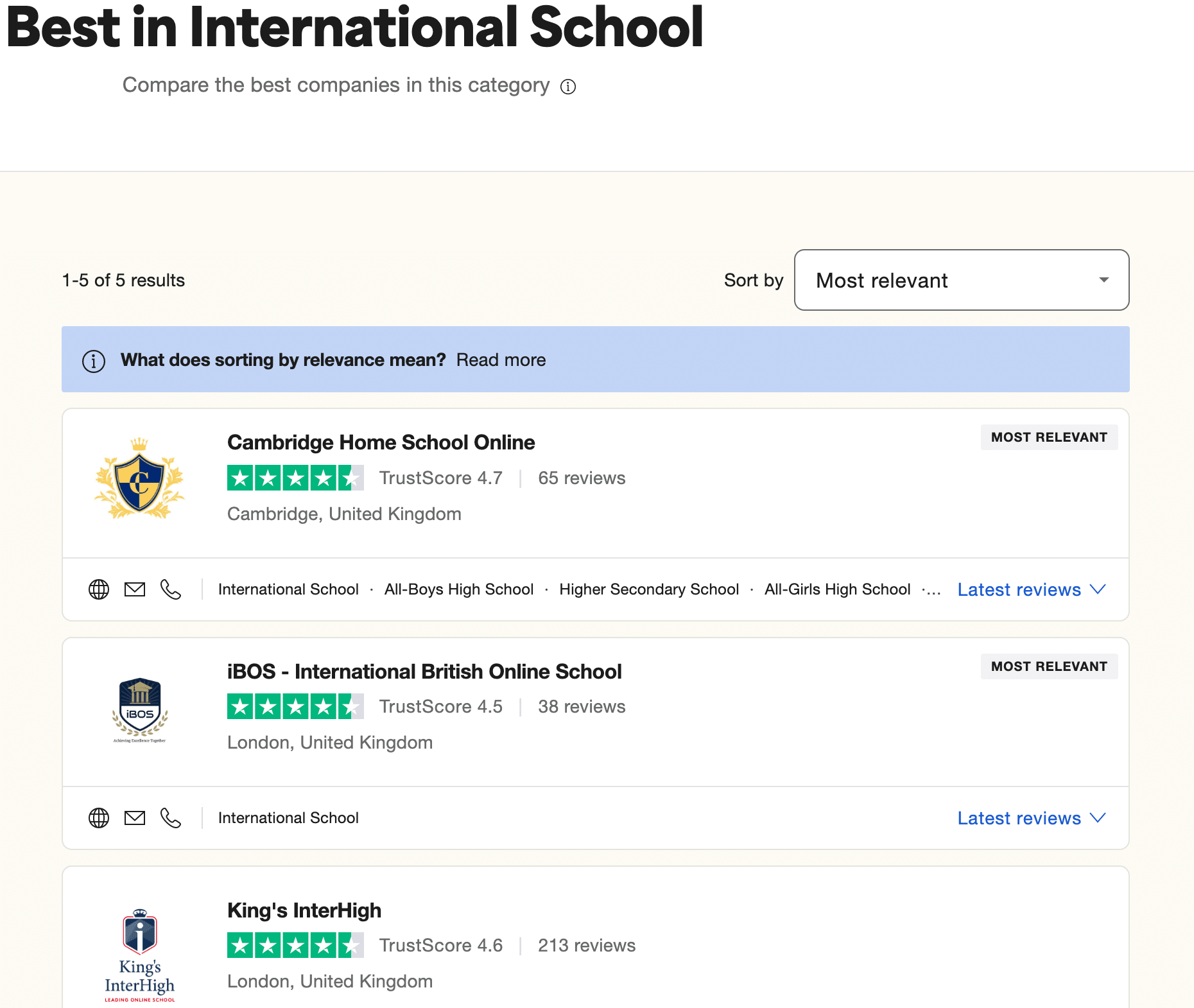 Cambridge home school online best international school on Trustpilot