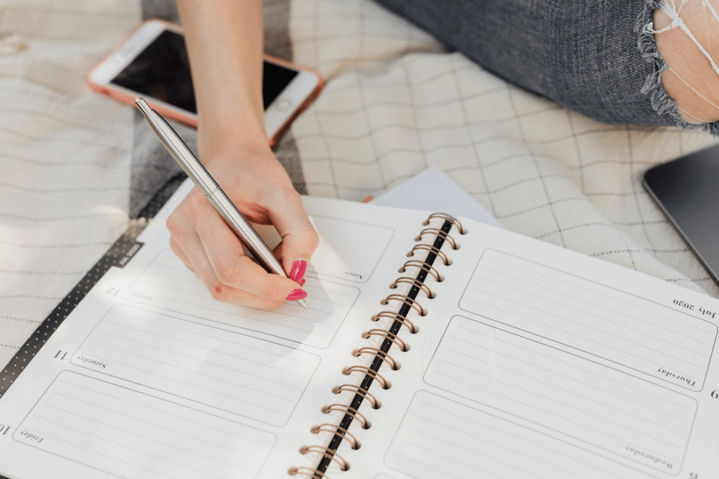 a student creating a schedule for IGCSE preparation