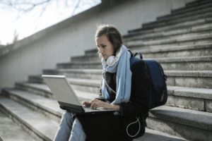 a student revising for her IGCSE exams in Russia