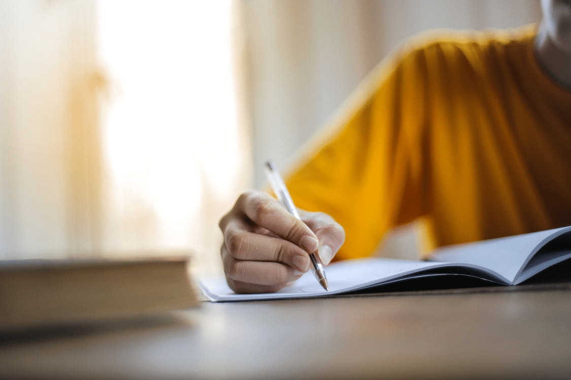 a student studying in a distraction free space