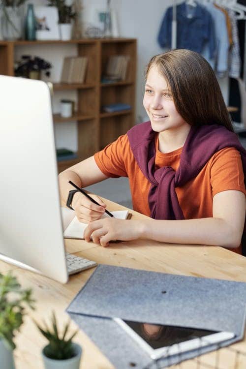 a student preparing for her examinations