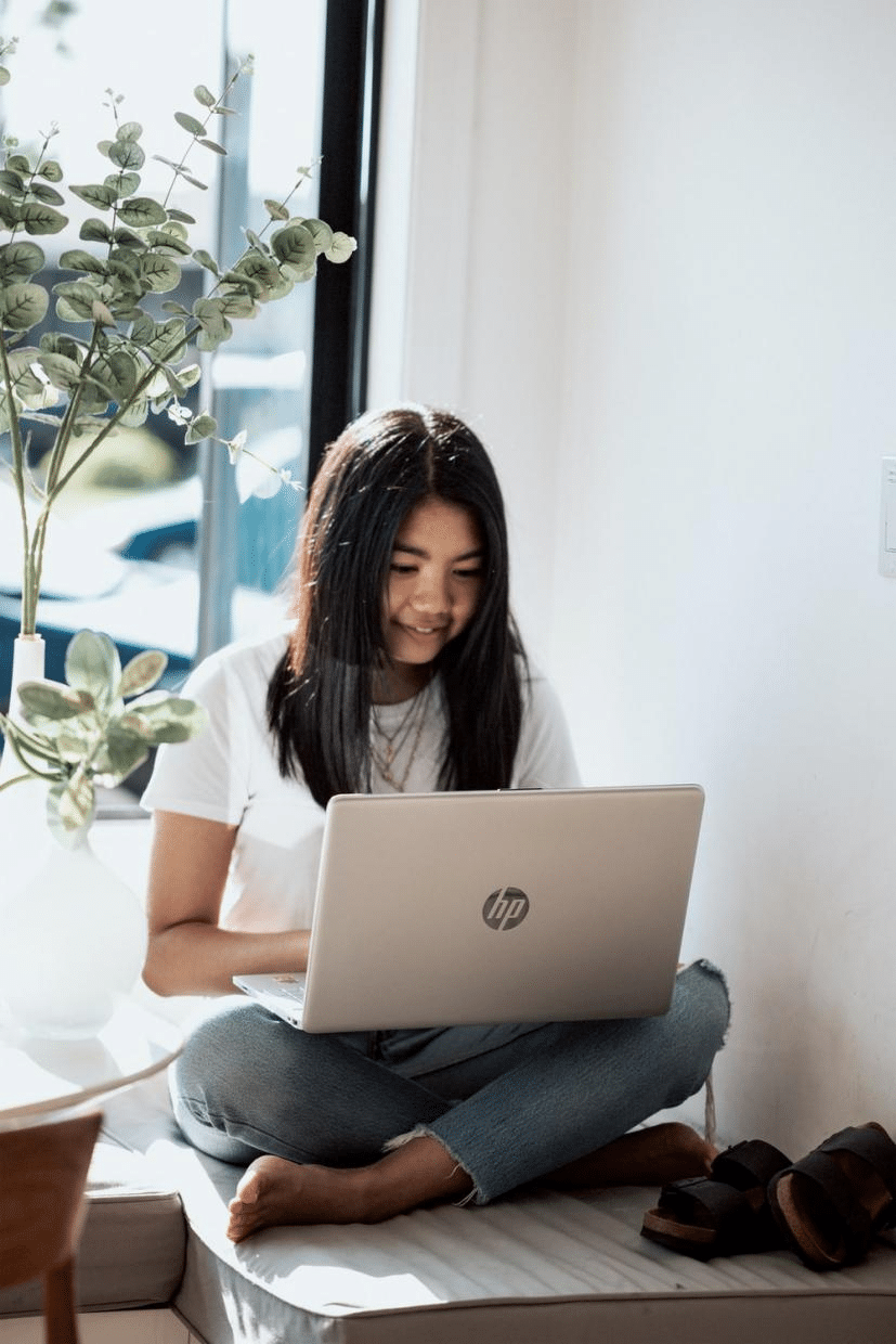 : a high school student reviewing a presentation in Bangalore