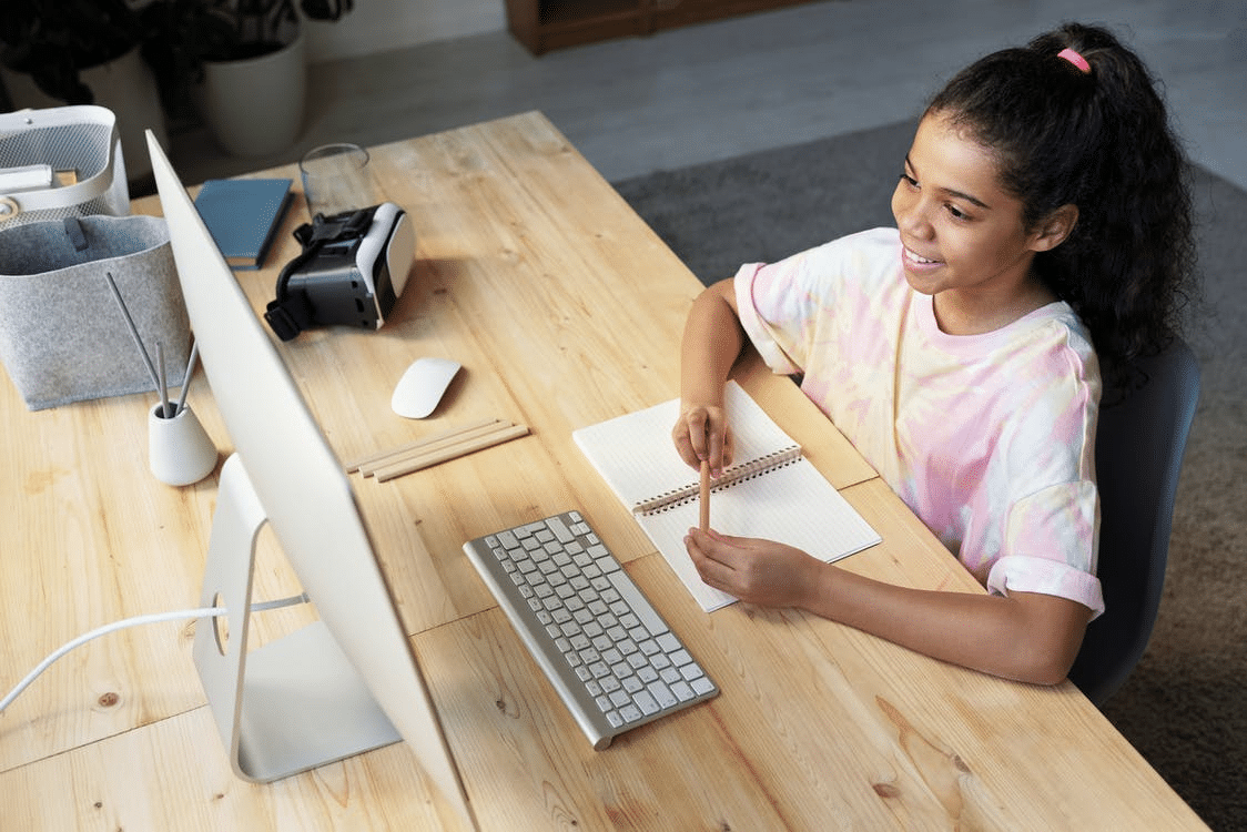 a student attending online school in Birmingham