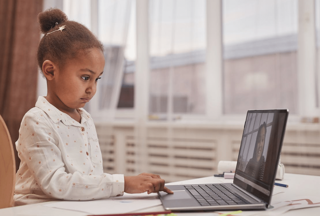 a student attending an online class in Durban