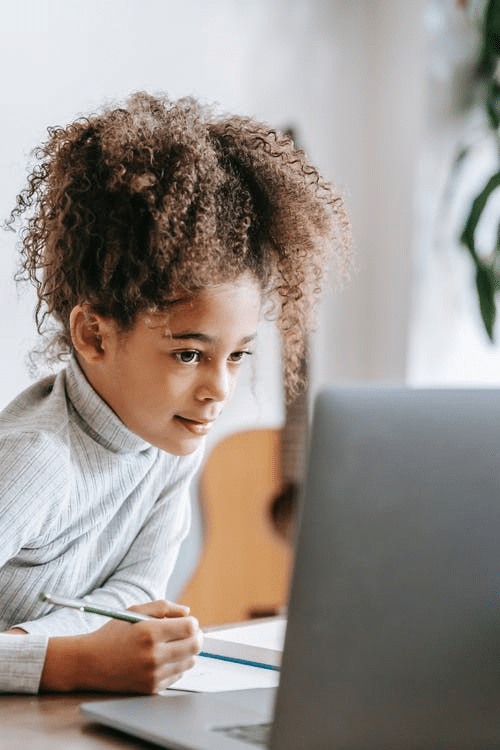 a child attending online school in Nottingham