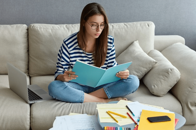 student preparing for A Levels exams home